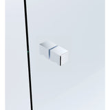 100x100cm Double Door Corner Shower Screen – Channels with Brass Hinges in Chrome, Square Knob Handles - Extra Image