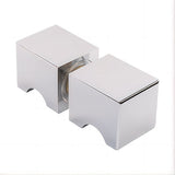 100x100cm Double Door Corner Shower Screen – Channels with Brass Hinges in Chrome, Square Knob Handles - Extra Image