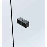 100x100cm Double Door Corner Shower Screen – Channels with Brass Hinges in Black, Square Knob Handles - Extra Image