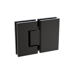 100x100cm Double Door Corner Shower Screen – Channels with Brass Hinges in Black, Round Handles
