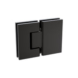 100x100cm Double Door Corner Shower Screen – Channels with Brass Hinges in Black, Round Handles - Rear View