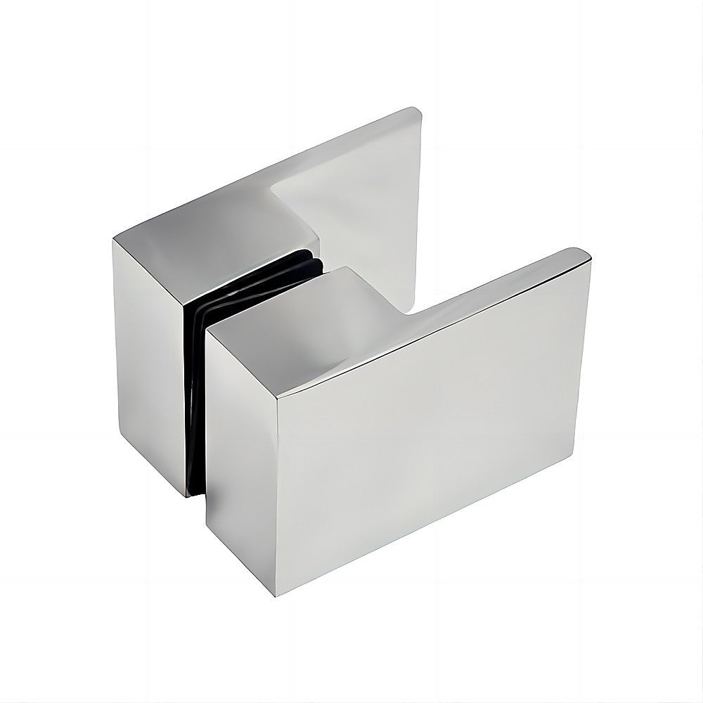 100x100cm Double Door Corner Shower Screen – Channels with Brass Hinges in Chrome, Square Double Pull Handles