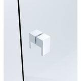 100x100cm Double Door Corner Shower Screen – Channels with Brass Hinges in Chrome, Square Double Pull Handles - Extra Image