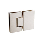 120x120cm Double Door Corner Shower Screen – Channels with Brass Hinges in Nickel, Square Double Pull Handles