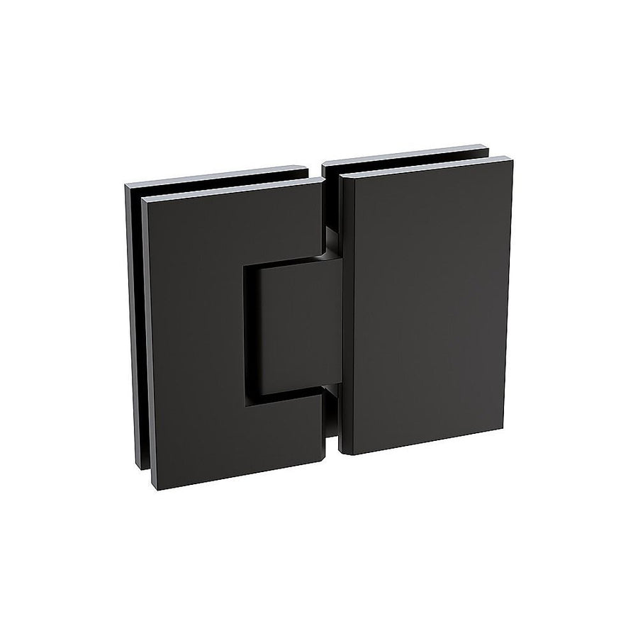 100x120cm Double Door Corner Shower Screen – Channels with Brass Hinges in Black, Square Knob Handles