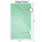110x120cm Double Door Corner Shower Screen – Channels with Brass Hinges in Chrome, Round Handles