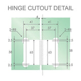 90cm Frameless Diamond Shower Screen – Gold F-Brackets with SS Hinges & Square Knob Handle - Extra Image