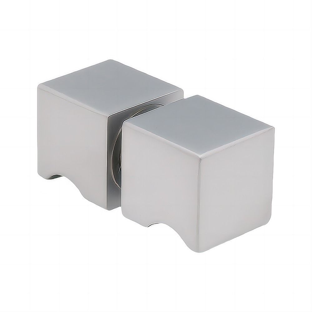 90cm Frameless Diamond Shower Screen – Nickel F-Brackets with SS Hinges & Square Knob Handle