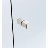 90cm Frameless Diamond Shower Screen – Nickel F-Brackets with SS Hinges & Square Knob Handle