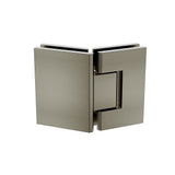 90cm Frameless Diamond Shower Screen – Gunmetal U-Brackets with SS Hinges & Square Knob Handle - 45-Degree Angle