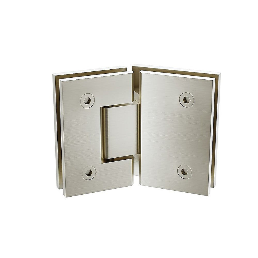 90cm Frameless Diamond Shower Screen – Nickel U-Brackets with SS Hinges & Round Knob Handle
