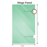 90cm Frameless Diamond Shower Screen – Nickel U-Brackets with SS Hinges & Square Double Pull Handle - Side View