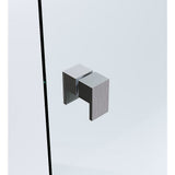 90cm Frameless Diamond Shower Screen – Gunmetal F-Brackets with SS Hinges & Square Double Pull Handle - Extra Image