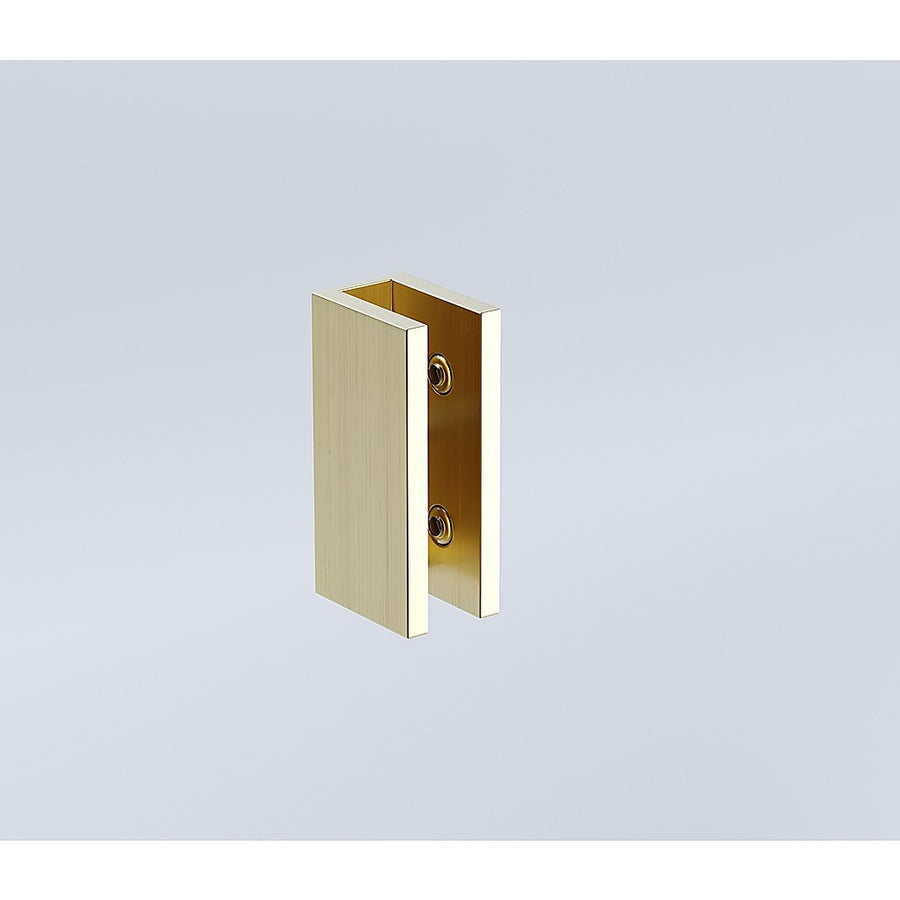 100cm Frameless Diamond Shower Screen – Gold U-Brackets with SS Hinges & Square Knob Handle