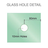 100cm Frameless Diamond Shower Screen – Nickel F-Brackets with SS Hinges & Square Knob Handle - Extra Image