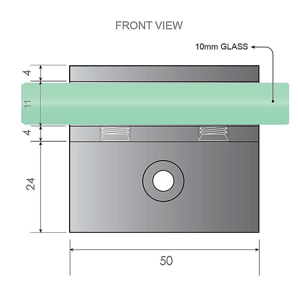 100cm Frameless Diamond Shower Screen – Nickel F-Brackets with SS Hinges & Square Knob Handle
