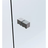 100cm Frameless Diamond Shower Screen – Gunmetal U-Brackets with SS Hinges & Square Knob Handle