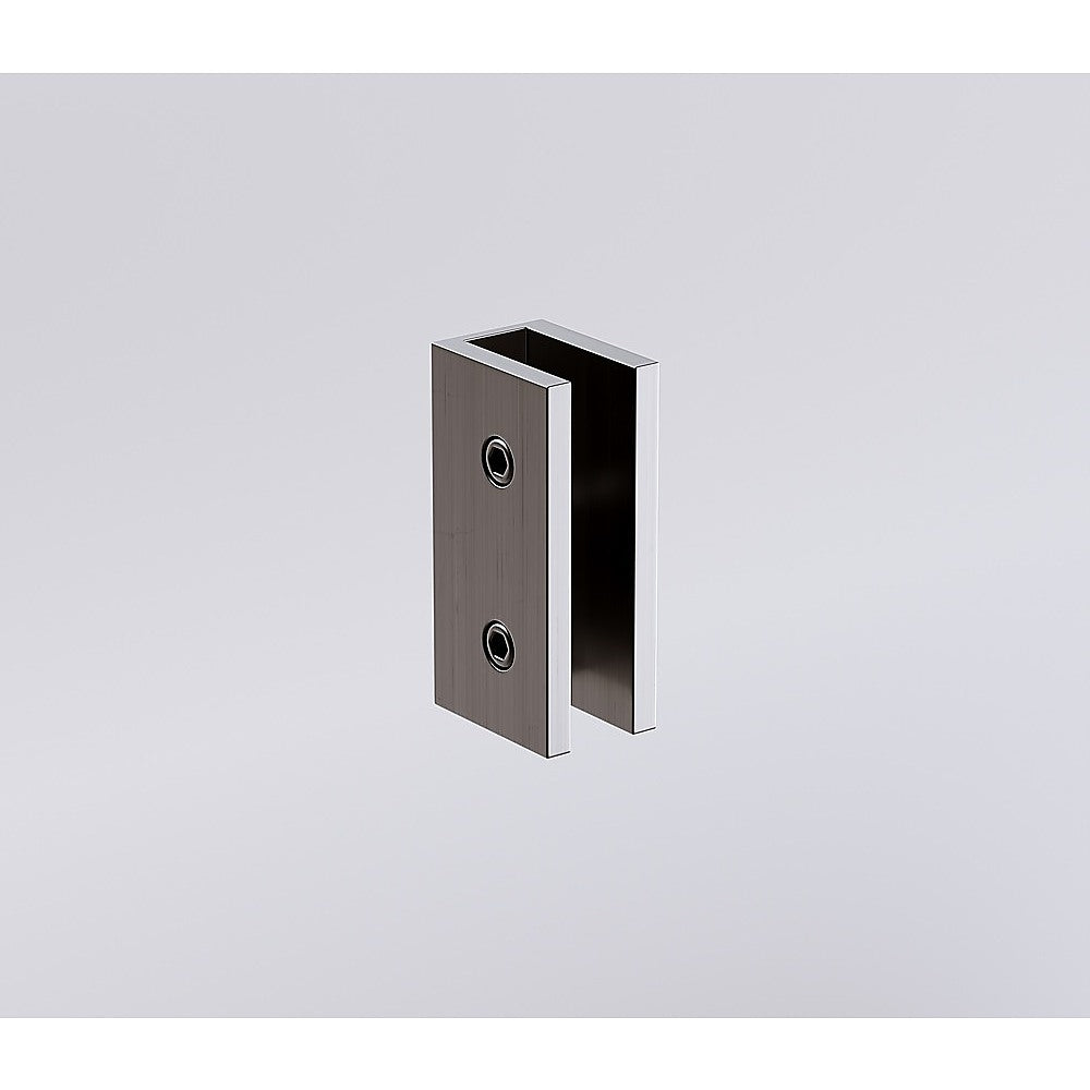 100cm Frameless Diamond Shower Screen – Gunmetal U-Brackets with SS Hinges & Square Knob Handle