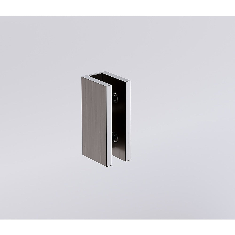 100cm Frameless Diamond Shower Screen – Gunmetal U-Brackets with SS Hinges & Square Knob Handle