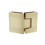 100cm Frameless Diamond Shower Screen – Gold F-Brackets with SS Hinges & Round Knob Handle - Top-Down View