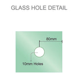 100cm Frameless Diamond Shower Screen – Gold F-Brackets with SS Hinges & Round Knob Handle