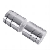 100cm Frameless Diamond Shower Screen – Nickel F-Brackets with SS Hinges & Round Knob Handle