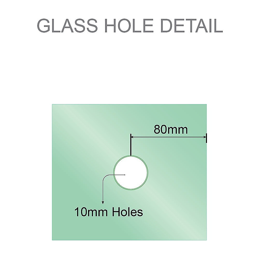 100cm Frameless Diamond Shower Screen – Nickel F-Brackets with SS Hinges & Round Knob Handle