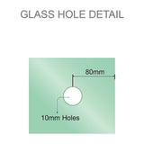 100cm Frameless Diamond Shower Screen – Nickel F-Brackets with SS Hinges & Round Knob Handle