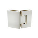 100cm Frameless Diamond Shower Screen – Nickel F-Brackets with SS Hinges & Square Double Pull Handle