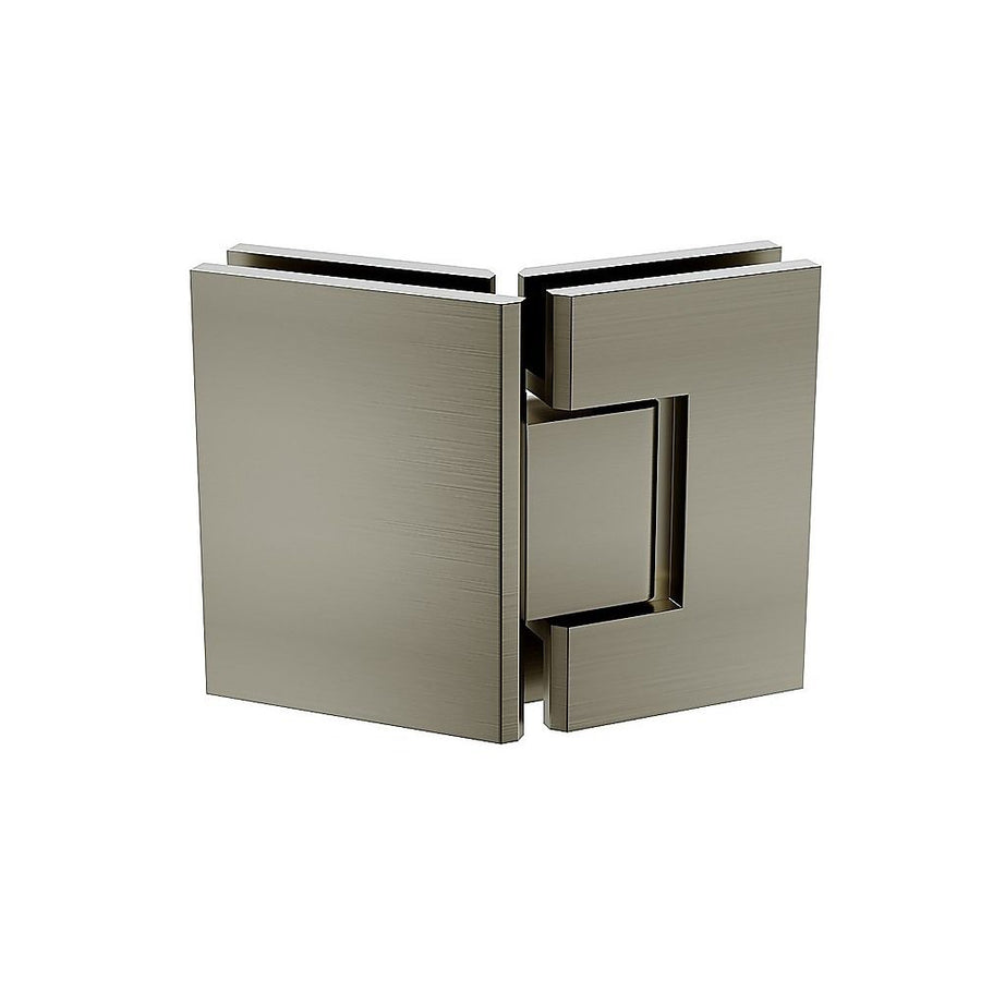 100cm Frameless Diamond Shower Screen – Gunmetal U-Brackets with SS Hinges & Square Double Pull Handle