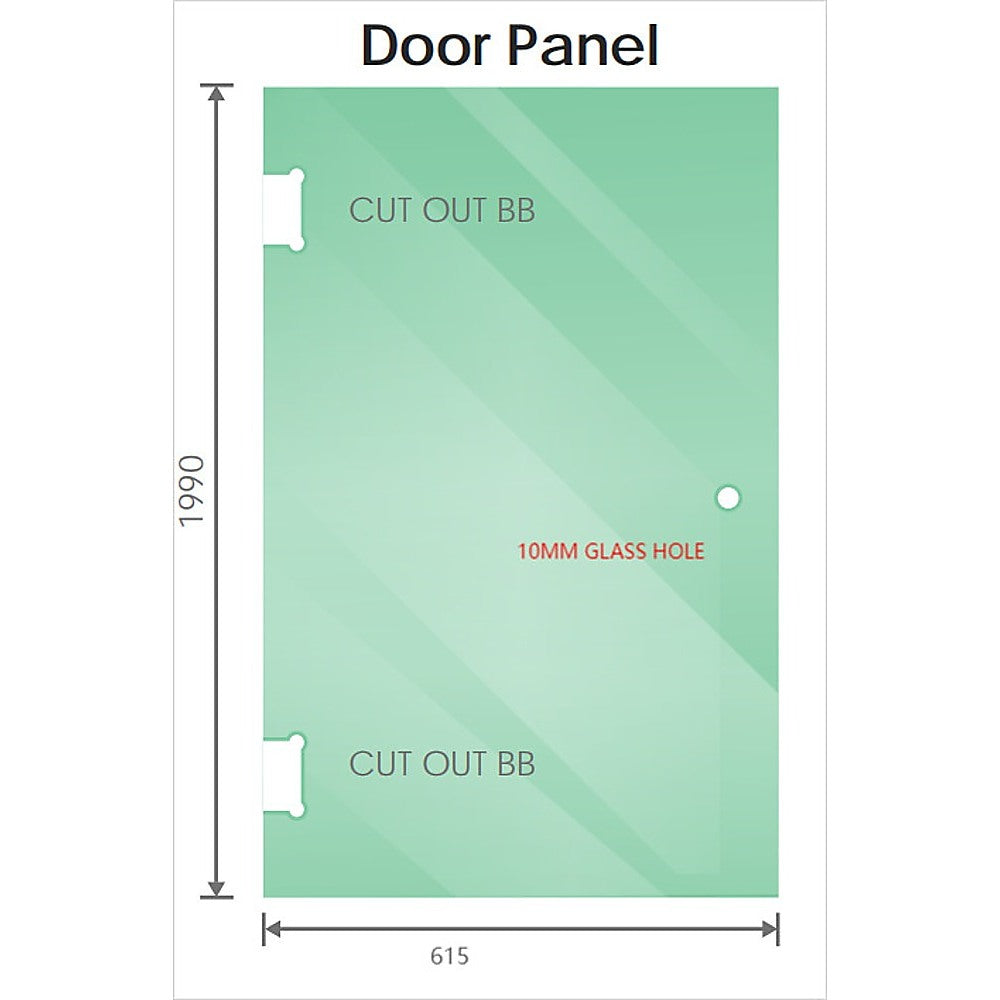 90cm Frameless Diamond Shower Screen with Channels and SS Hinges - Chrome
