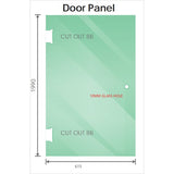 90cm Frameless Diamond Shower Screen with Channels and SS Hinges - Chrome - Front View