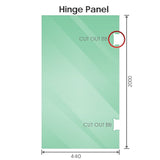 90cm Frameless Diamond Shower Screen with Channels and SS Hinges - Chrome - Side View