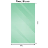 90cm Frameless Diamond Shower Screen with Channels and SS Hinges - Chrome - Top-Down View