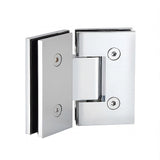 90cm Frameless Diamond Shower Screen with Channels and SS Hinges - Chrome - Close-Up Angle