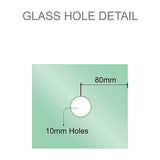 90cm Frameless Diamond Shower Screen with Channels and SS Hinges - Chrome - Extra Image