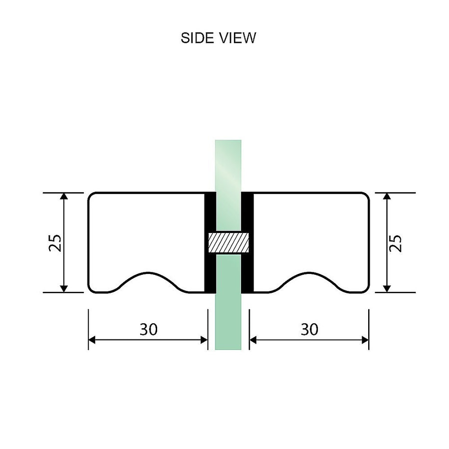 100cm Frameless Diamond Shower Screen – Channels with SS Hinges in Nickel, Square Knob Handles