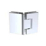 90cm Frameless Diamond Shower Screen – Chrome F-Brackets, Brass Hinges & Square Knob Handle