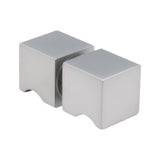 100cm Frameless Diamond Shower Screen with Nickel Brackets and Brass Hinges, Square Knob Handle - Extra Image