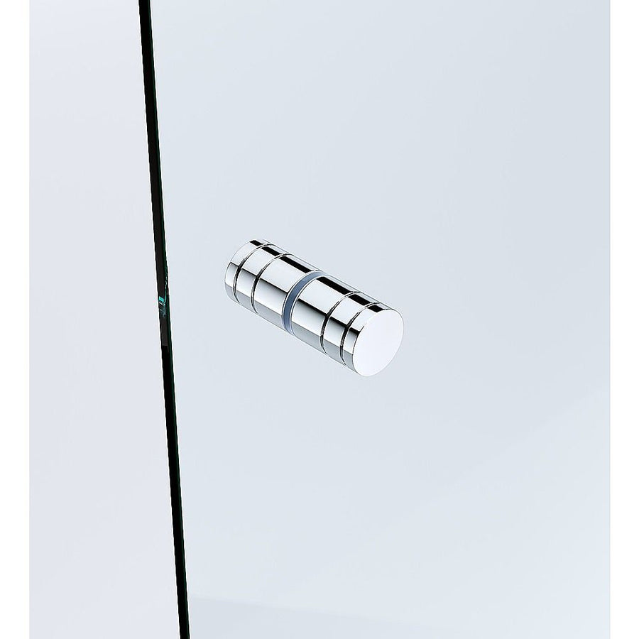 100cm Frameless Diamond Shower Screen – Chrome F-Brackets, Brass Hinges & Round Knob Handle