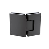 100cm Frameless Diamond Shower Screen with Black Brackets and Brass Hinges, Round Knob Handle