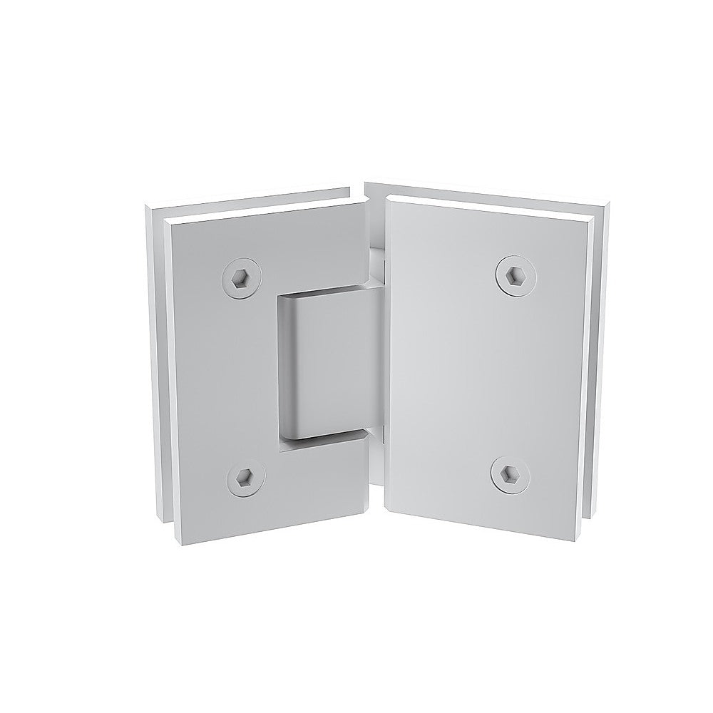 100cm Frameless Diamond Shower Screen with White Brackets and Brass Hinges, Round Knob Handle