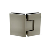 100cm Frameless Diamond Shower Screen with Gunmetal Brackets and Brass Hinges, Square Double Pull Handle - Top-Down View