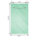 150cm Frameless Glass Sliding Shower Door – With Chrome Rail and U-Brackets for Modern Bathrooms