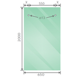 120cm Frameless Glass Sliding Shower Door with Black Rail and Hardware - 45-Degree Angle