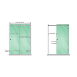 140cm Frameless Glass Sliding Shower Door with Black Rail and Hardware - Side View