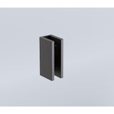 180cm Frameless Glass Sliding Shower Door – With Black Rail and U-Brackets for Modern Bathrooms - Rear View