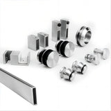 120cm Frameless Glass Sliding Shower Door – With Nickel Rail and U-Brackets for Modern Bathrooms