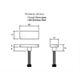 170x80cm Frameless Glass Sliding Corner Shower – With Black Rail and Wall channel for Contemporary Bathrooms - Extra Image