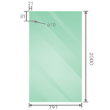 180x80cm Frameless Glass Sliding Corner Shower – With Black Rail and U-bracket for Contemporary Bathrooms - Low Angle